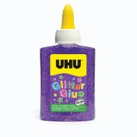 Adeziv colorat cu particule de sclipici UHU Glitter Glue, mov, 90g 