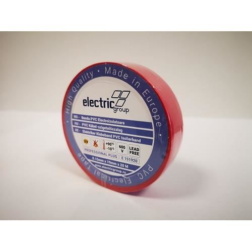 Bandă izolatoare electric roșie E151920R, 19mmX20m