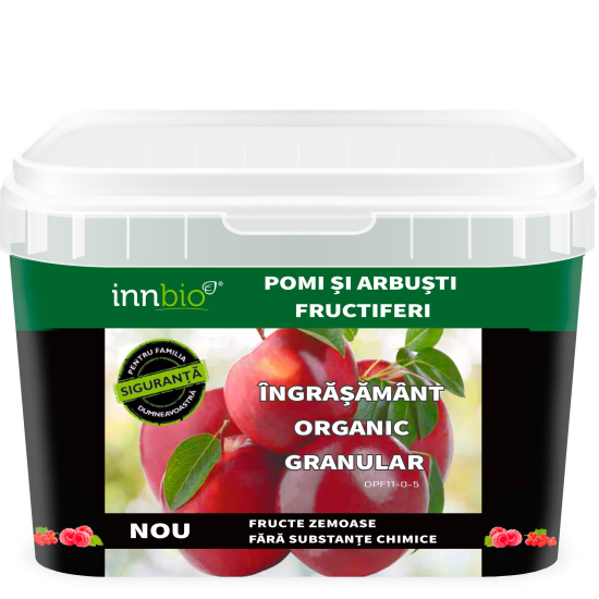  Îngrășământ organic granular pentru pomi și arbuști fructiferi INNBIO, 2,5kg
