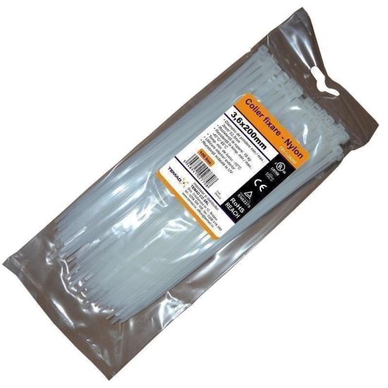 Colier de fixare din nylon, 100buc, 3,6x200mm