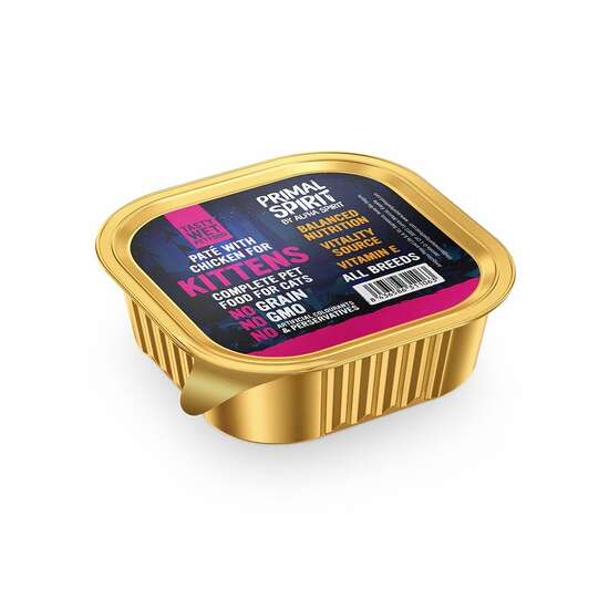Pate Premium pentru pisică junior Primal Spirit, cu pui, 100g