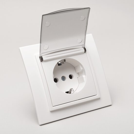 Priza cu capac, Zena CP PT, Albă