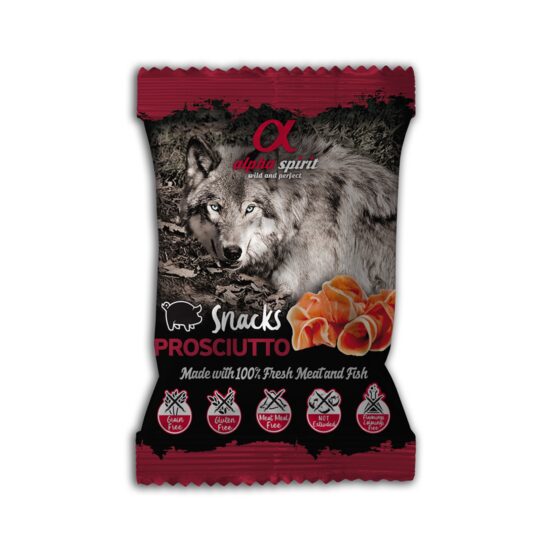 Snack pentru câine Alpha Spirit, cu prosciutto, 50 g