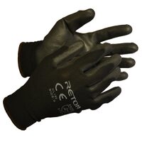 Mănuși cu peliculă din poliuretan (PU) negre NL186 BLK , 10