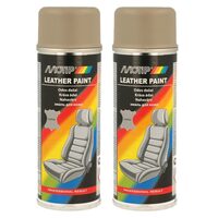 Pachet 2x Vopsea pentru piele MOTIP Leather Paint,bej-maro, 200ml