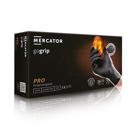 Mănuși nitril GOGRIP negre, 2XL, 50 buc