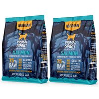 PACHET 2 x Hrană uscată pentru pisică sterilizată Primal Spirit, cu somon si porc iberic, 1 kg 
