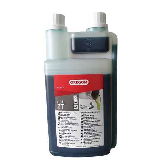 Ulei amestec pentru motoare în 2 timpi Oregon, cu dozator, verde1L