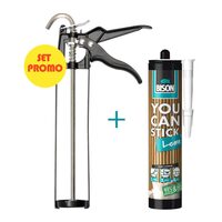 Set promo You Can Stick adeziv MS polimer pentru lemn 435g + pistol