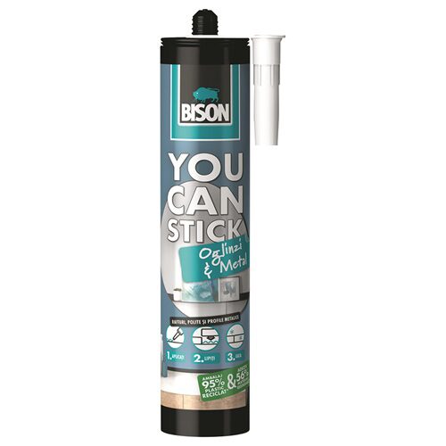 Adeziv PREMIUM pentru metal, sticlă, oglinzi BISON You Can Stick, 435g