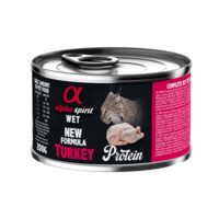 Hrană umedă Premium pentru pisică Alpha Spirit, cu curcan, 200 g