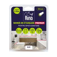 Bandă de etanșare siliconică Rino Premium, alb, 38mmx3,35m