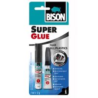 Adeziv bifazic BISON Super Glue All Plastics, 3ml+2g