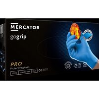 Mănuși nitril lungi GOGRIP blue, L, 50 buc