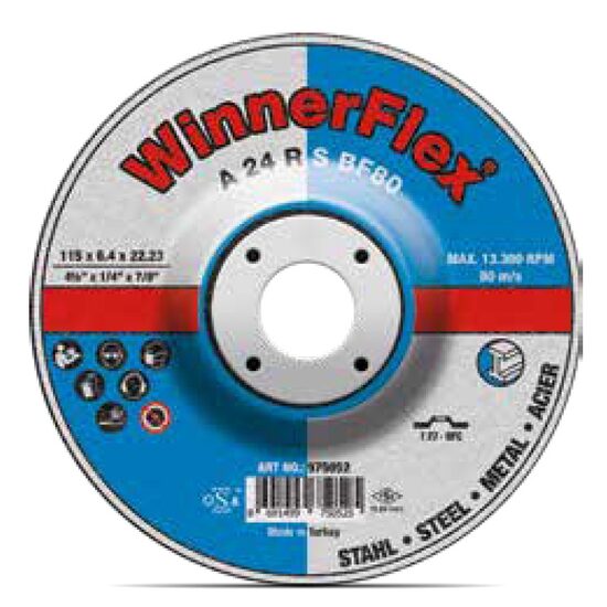 Disc de șlefuire WINNERFLEX A24RS, pentru oțel, 125mmx6.4mm