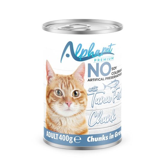 Hrană umedă Premium pentru pisică Alphapet, cu ton, 400 g