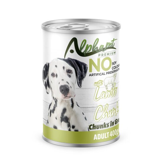 Hrană umedă Premium pentru câine Alphapet, cu carne miel, 400 g