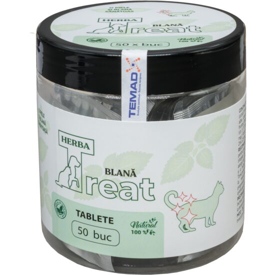 Supliment pentru câine și pisică Herba Treat, piele și blană, 50 de tablete
