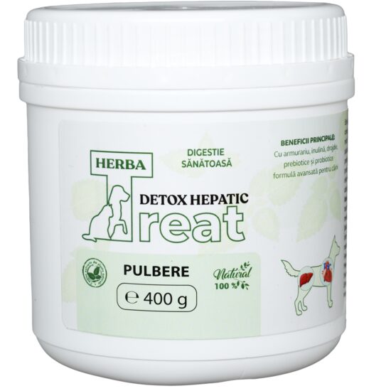 Supliment pentru câine Herba Treat, pentru detoxifiere hepatică și digestie sănătoasă, 400g