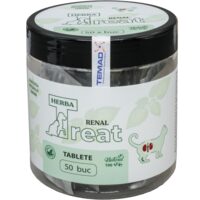 Supliment pentru pisică Herba Treat, susține sistemul renal, 50 de tablete