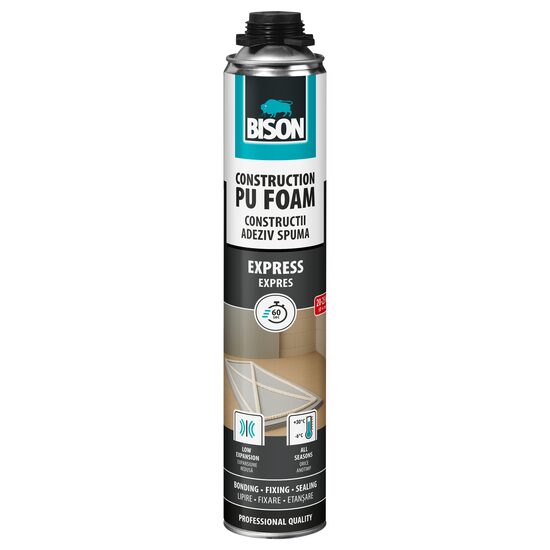 Spumă poliuretanică pentru polistiren BISON 60 secunde, de pistol, 700ml