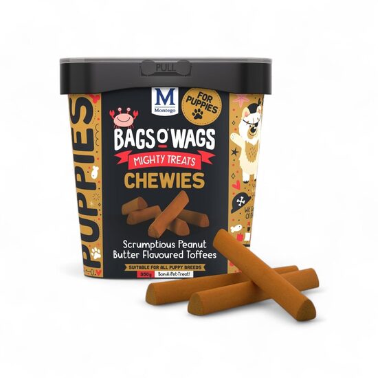 Snack pentru câine Montego Bags OWags, cu aromă de unt de arahide, 350 g