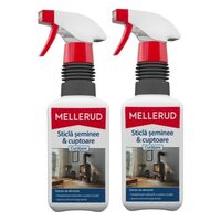 Pachet 2 x Soluție pentru curățarea șemineelor și a geamurilor de la aragaz MELLERUD, 0,5L