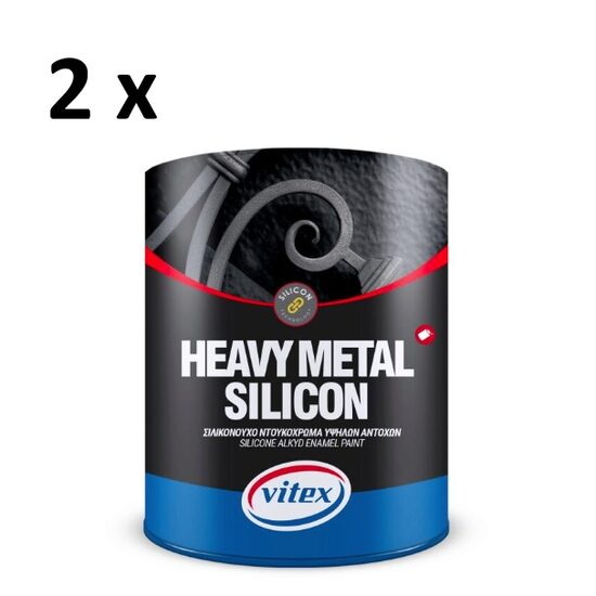 Pachet 2 x Email alchidic siliconat metalizat VITEX Heavy Metal Silicon, 730 Bronz, 375ml