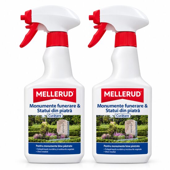 Pachet 2 x Soluție pentru curățarea pietrelor funerare MELLERUD, 0,5L